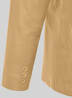 Soft Dark Beige Leather Pea Coat - StudioSuits
