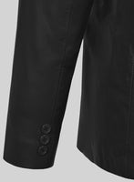 Soft Rich Black Leather Pea Coat - StudioSuits
