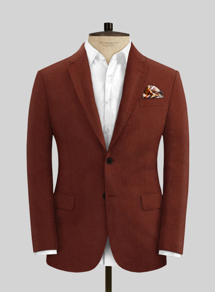 Solbiati Art Du Lin Auburn Linen Jacket - StudioSuits