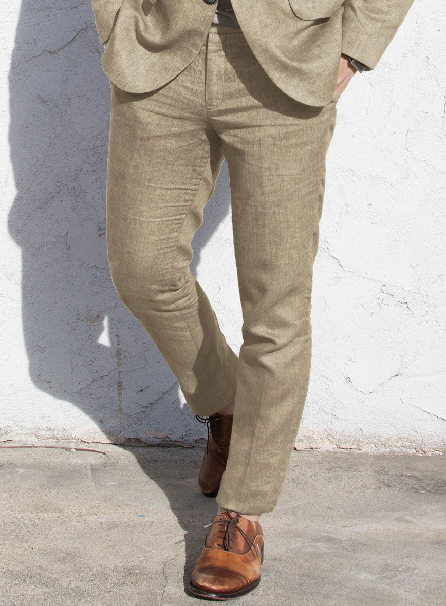 Solbiati Art Du Lin Beige Linen Suit - StudioSuits