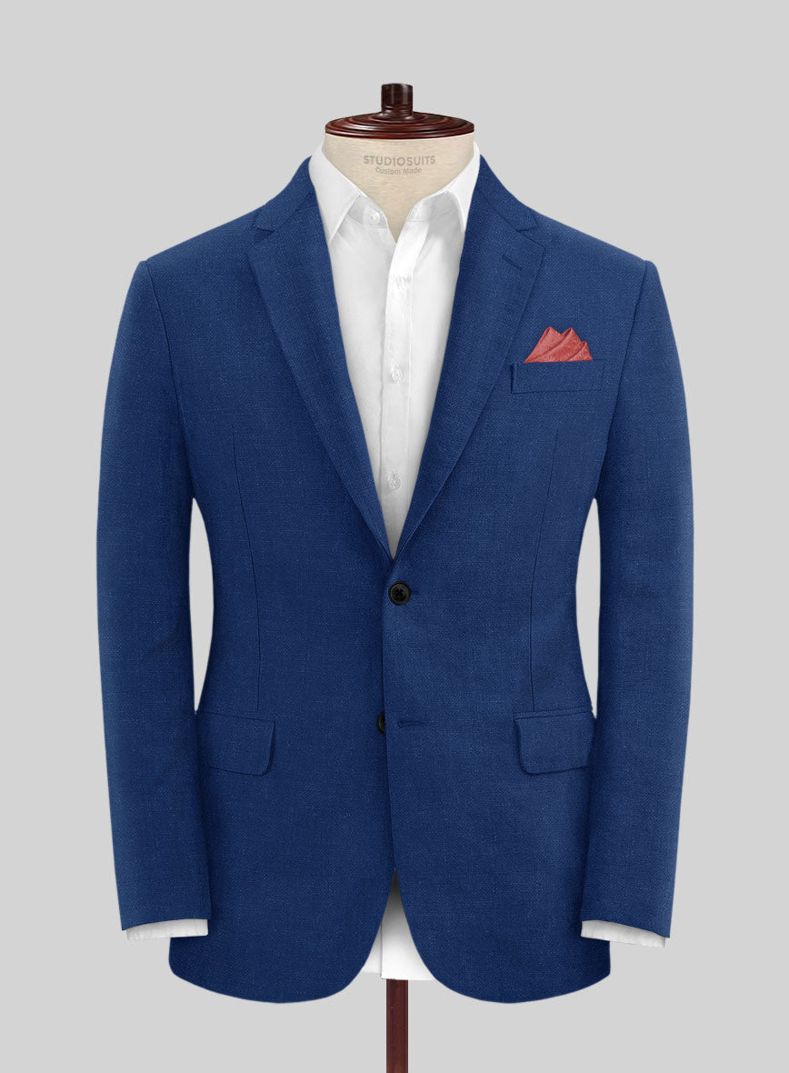 Solbiati Art Du Lin Cobalt Blue Linen Suit - StudioSuits