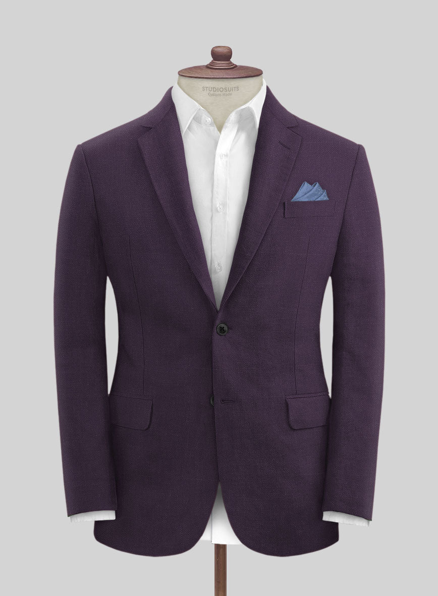 Solbiati Art Du Lin Dark Lavender Linen Jacket - StudioSuits