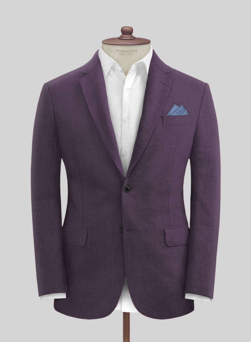 Solbiati Art Du Lin Dark Lavender Linen Suit - StudioSuits