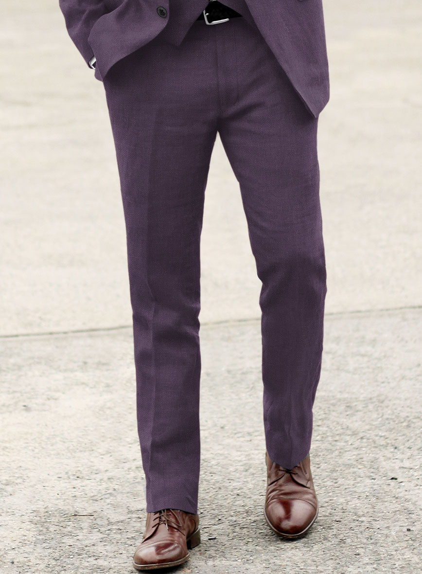 Solbiati Art Du Lin Dark Lavender Linen Suit - StudioSuits