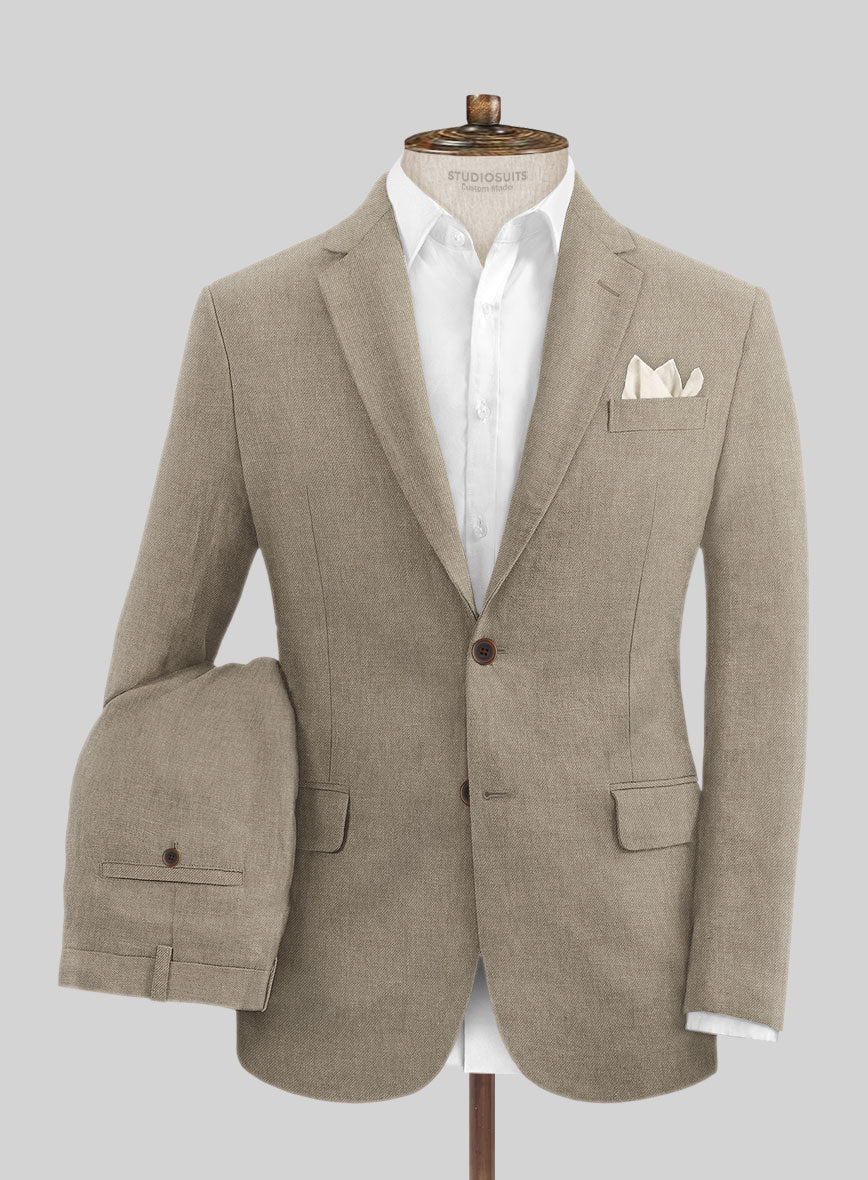 Solbiati Art Du Lin Hazel Brown Linen Suit - StudioSuits