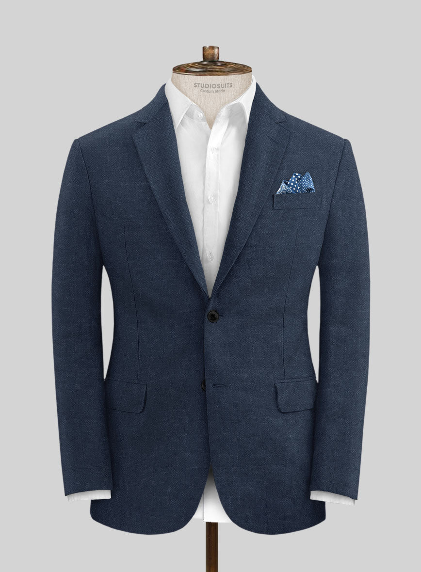 Solbiati Art Du Lin Indigo Blue Linen Suit - StudioSuits