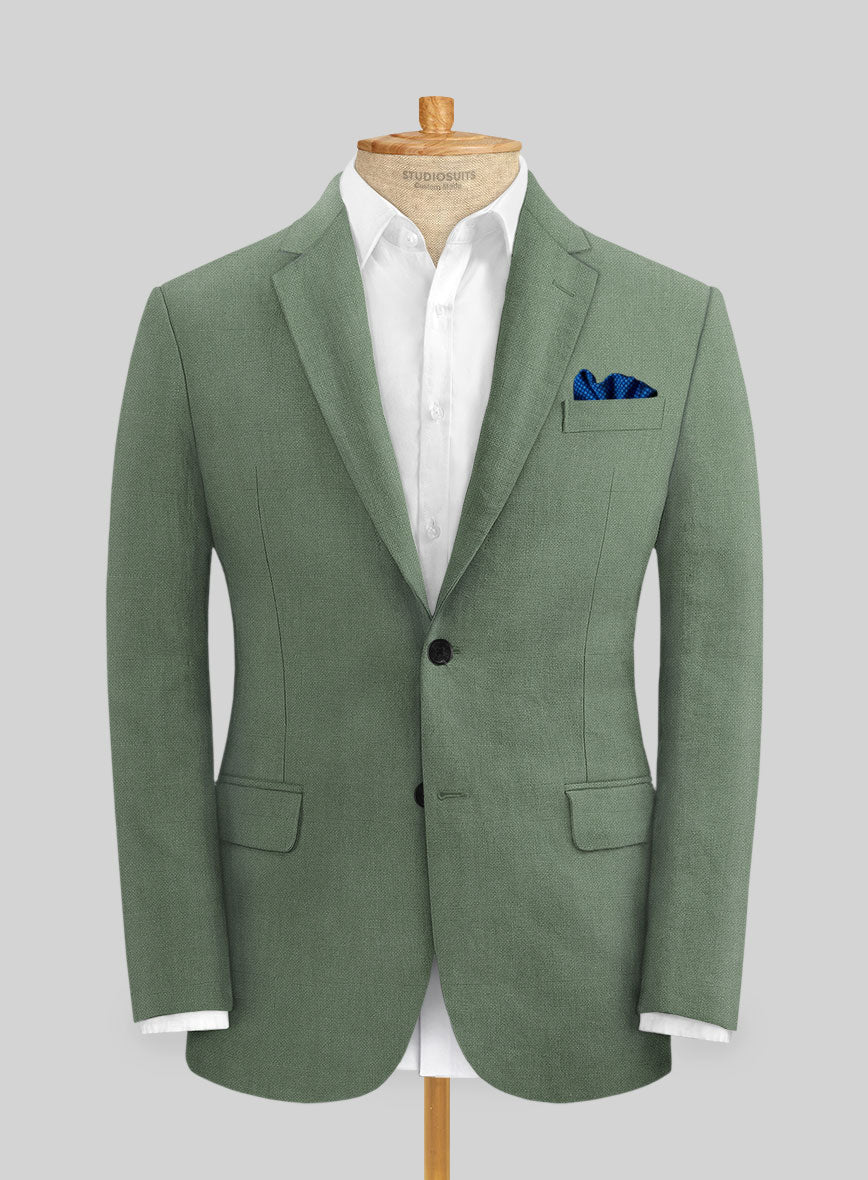 Solbiati Art Du Lin Sage Green Linen Jacket - StudioSuits