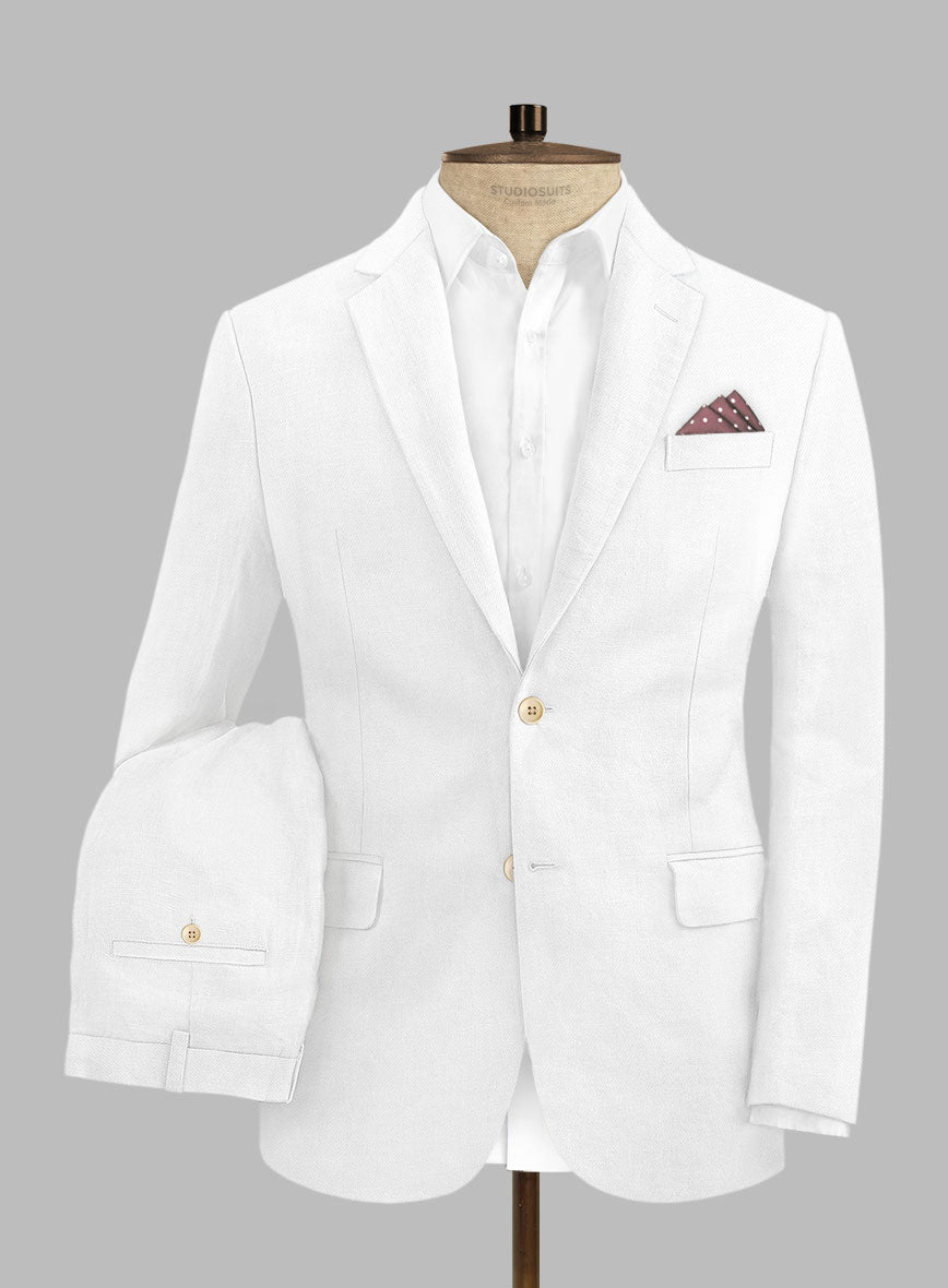 Solbiati Art Du Lin White Linen Suit - StudioSuits