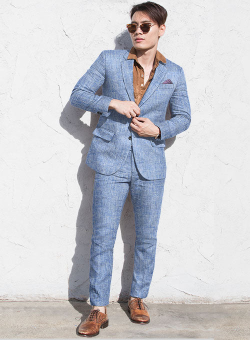 Solbiati Artic Blue Linen Suit - StudioSuits