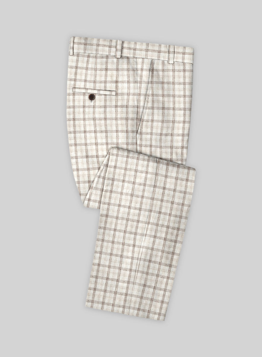 Solbiati Beige Checks Linen Suit - StudioSuits