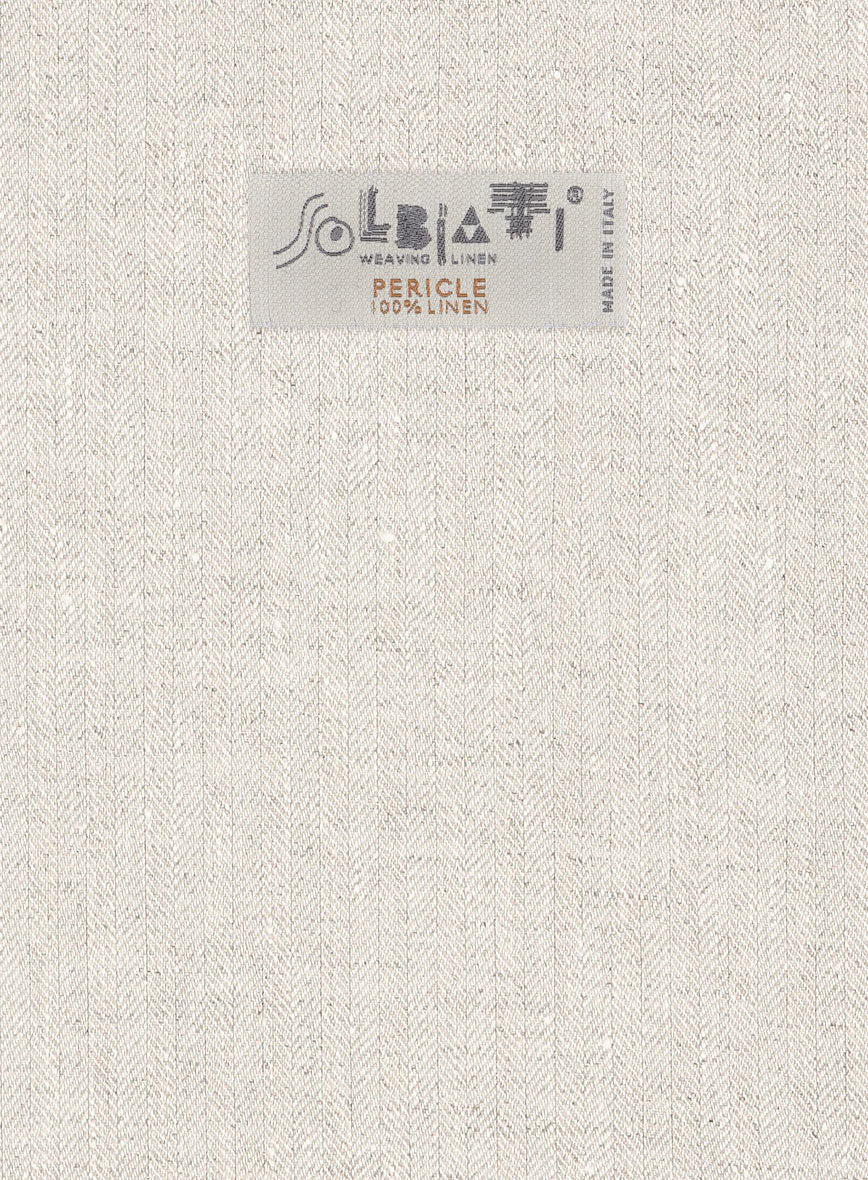 Solbiati Beige Herringbone Linen Jacket - StudioSuits