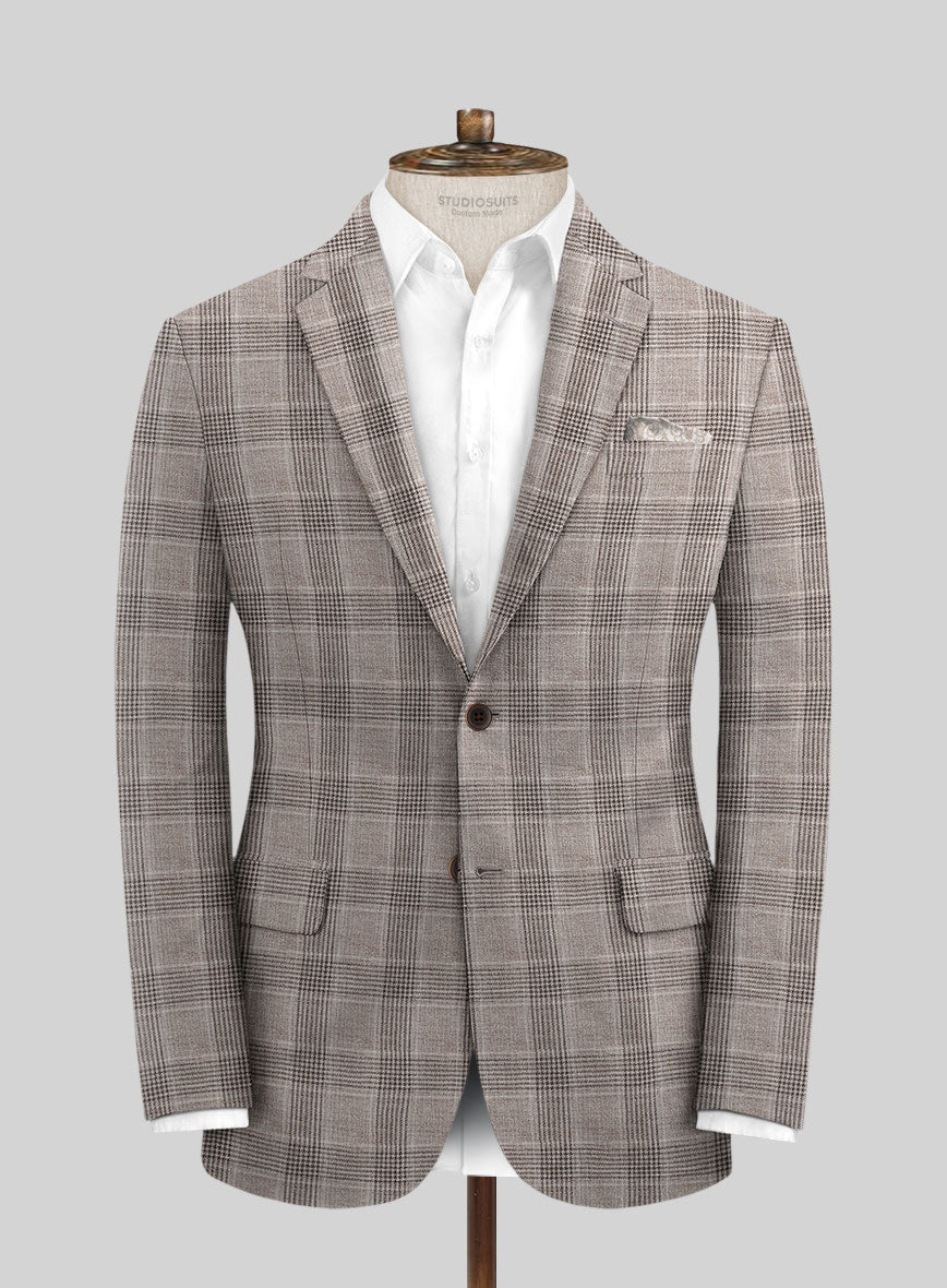 Solbiati Brown Checks Linen Suit - StudioSuits