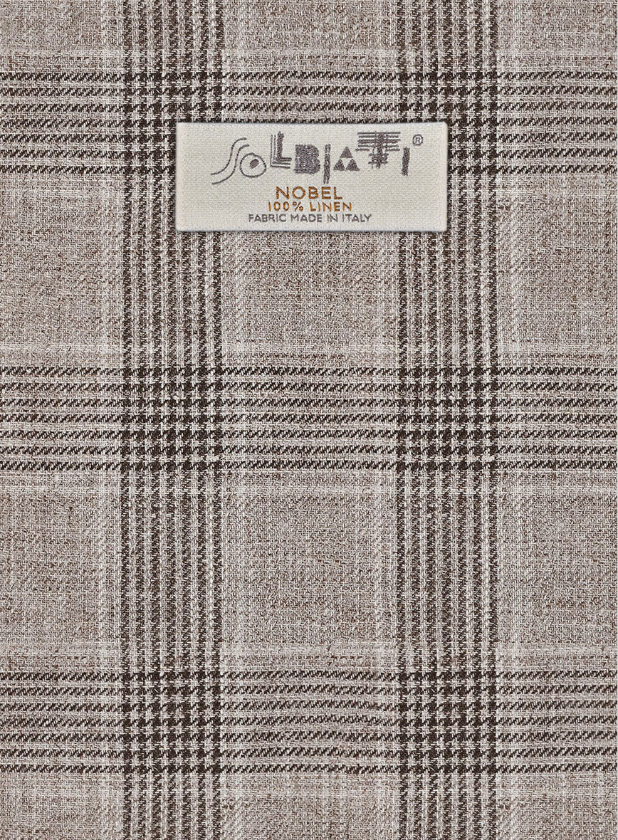 Solbiati Brown Checks Linen Suit