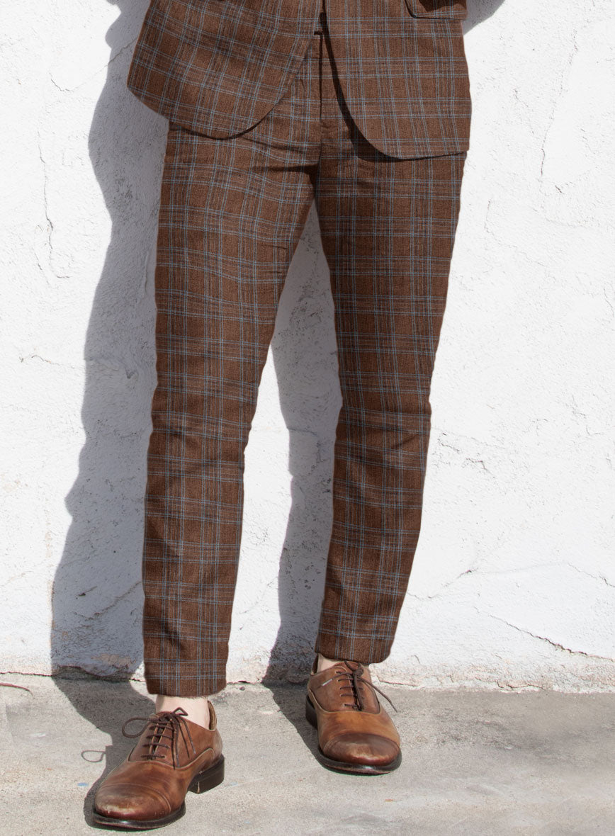 Solbiati Brown Square Linen Suit - StudioSuits