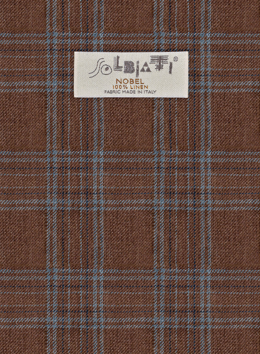 Solbiati Brown Square Linen Suit - StudioSuits