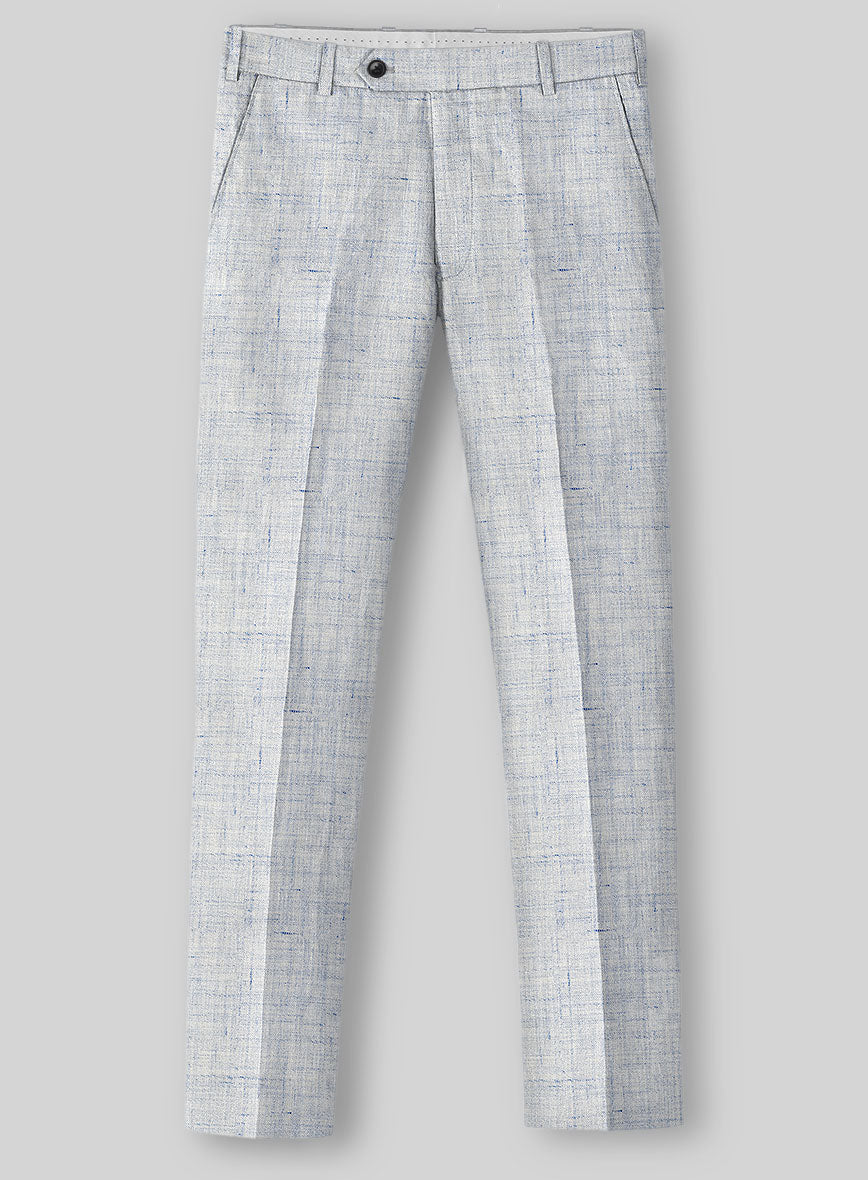 Solbiati Cloudweave Blue Linen Pants - StudioSuits