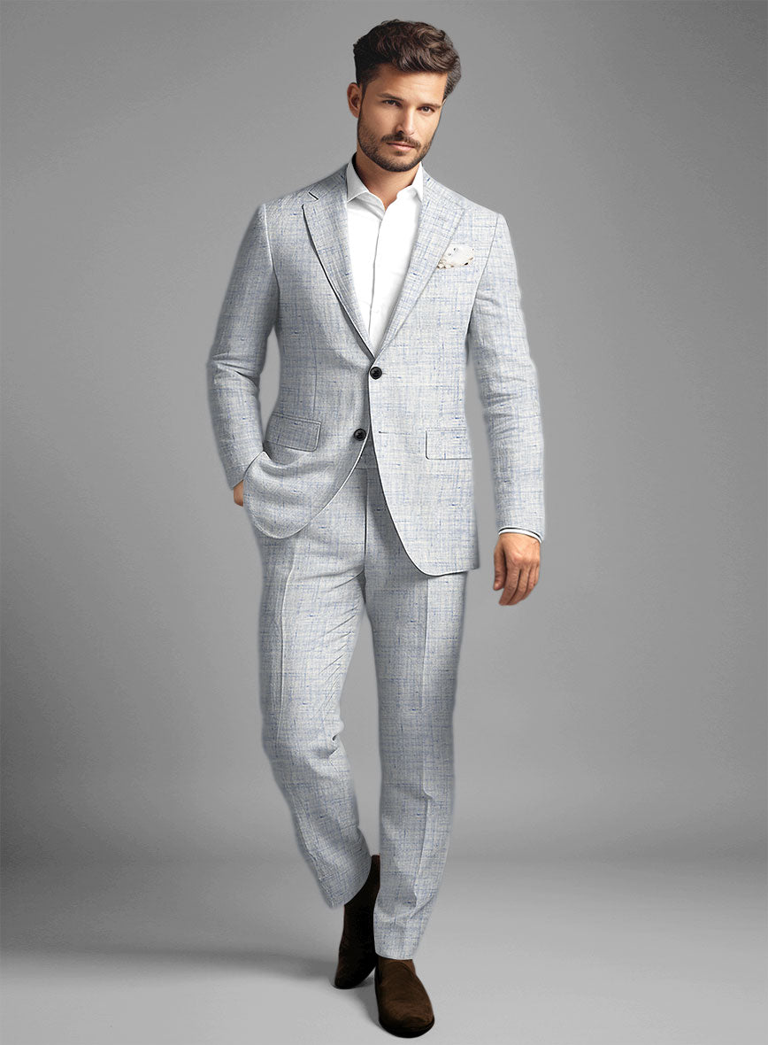 Solbiati Cloudweave Blue Linen Suit - StudioSuits