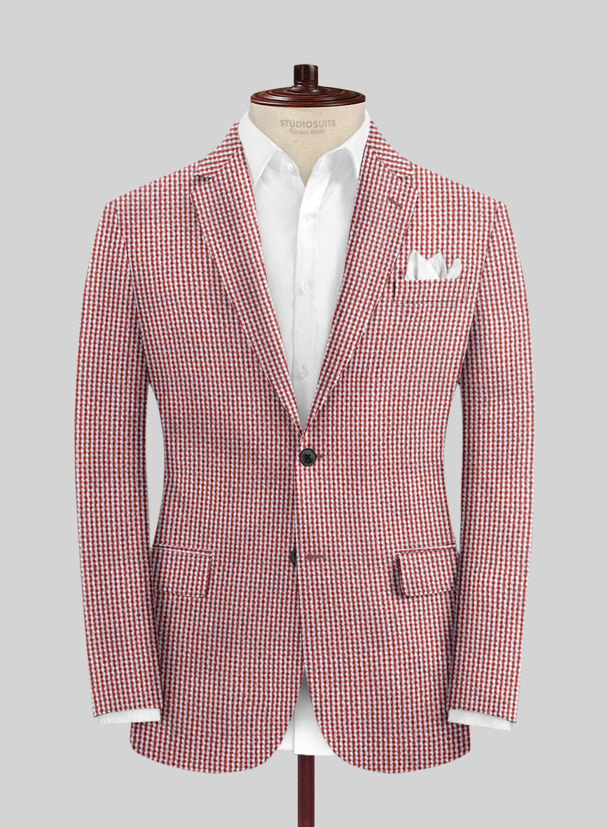 Solbiati Gingham Red Seersucker Suit - StudioSuits