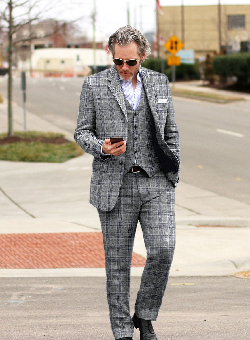 Solbiati Gray Checks Linen Suit - StudioSuits