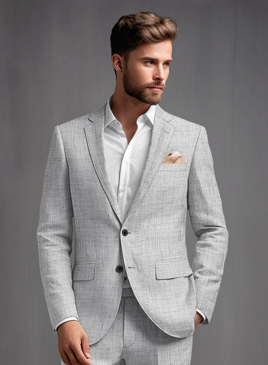 Solbiati Haze Gray Linen Jacket - StudioSuits