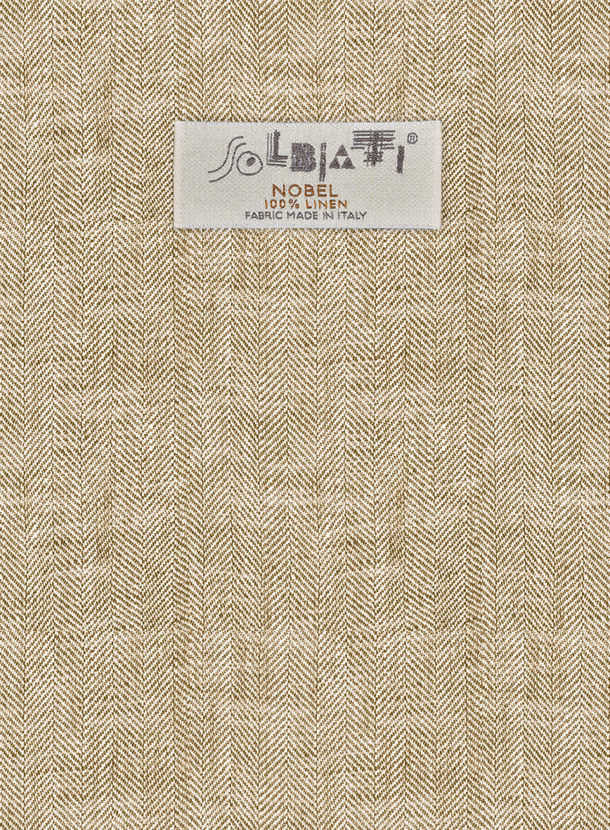 Solbiati Herringbone Beige Linen Suit - StudioSuits