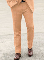 Solbiati Herringbone Orange Linen Pants - StudioSuits