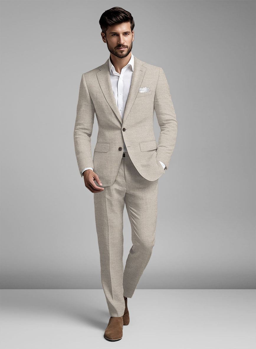 Solbiati Light Brown Herringbone Linen Suit – StudioSuits