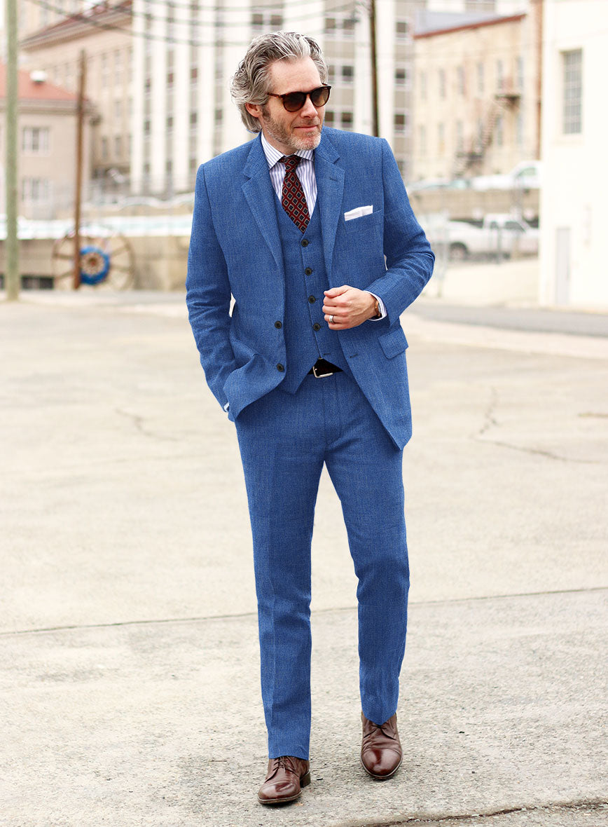 Solbiati Pericle Bright Blue Linen Suit – StudioSuits