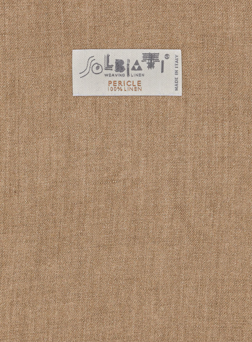 Solbiati Pericle Camel Brown Linen Jacket - StudioSuits