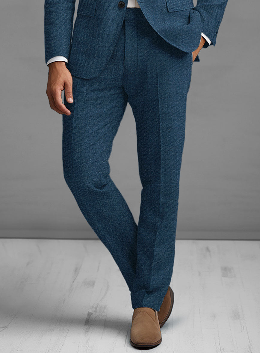 Solbiati Pericle Casa Blue Linen Pants - StudioSuits