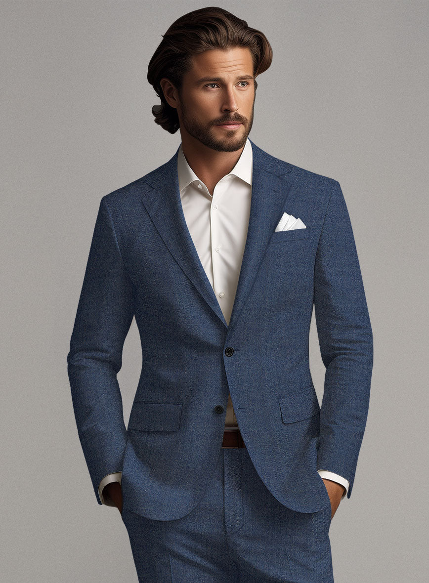 Solbiati Pericle Denim Blue Linen Suit - StudioSuits