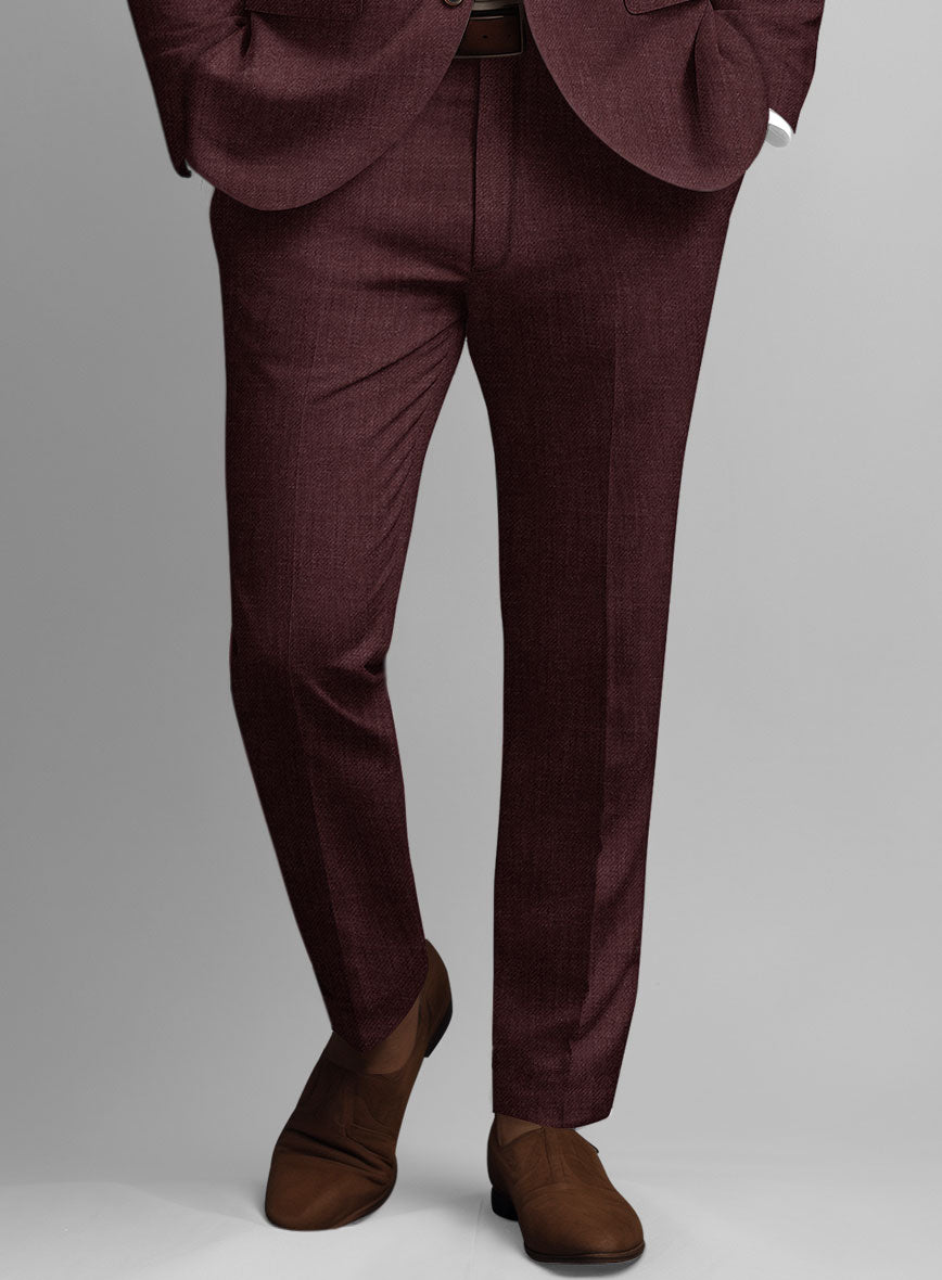 Solbiati Pericle Wine Linen Pants - StudioSuits