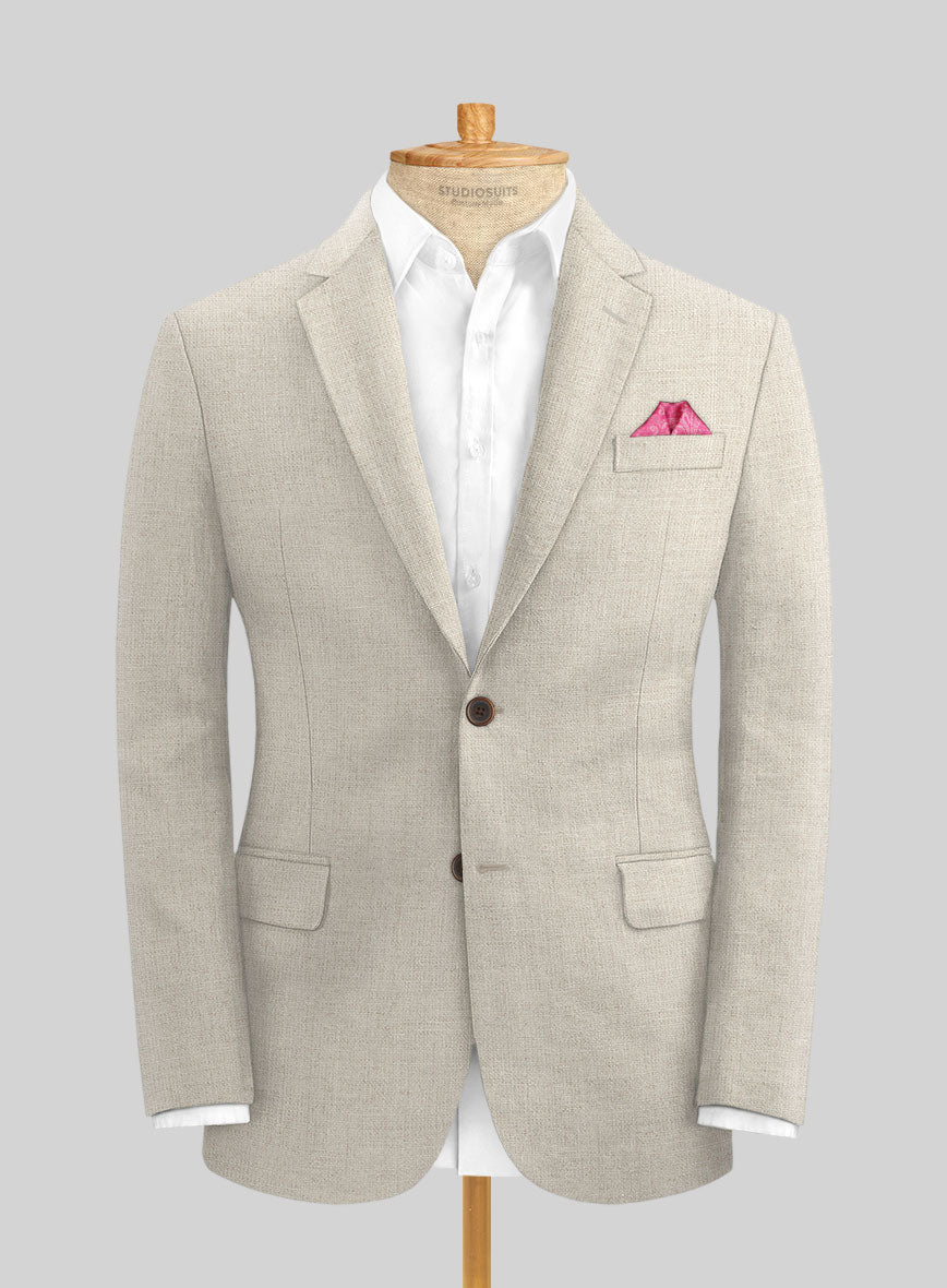 Solbiati Stone Beige Linen Jacket - StudioSuits