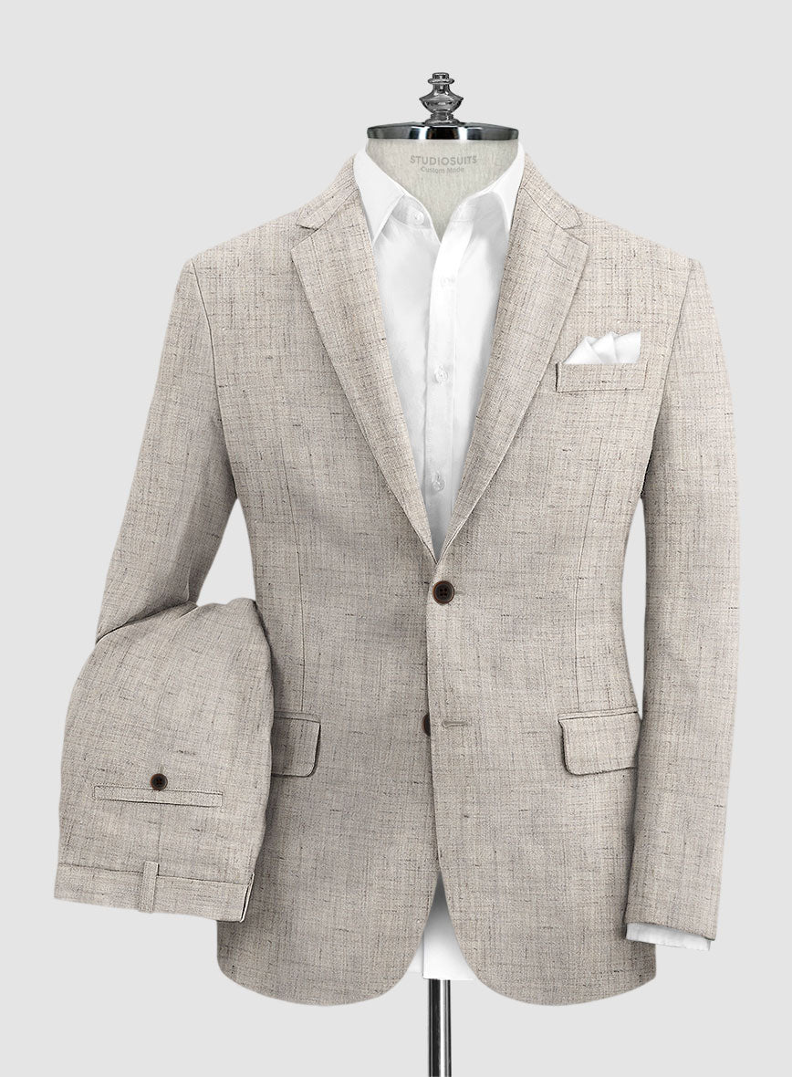 Solbiati Earthweave Brown Linen Suit - StudioSuits