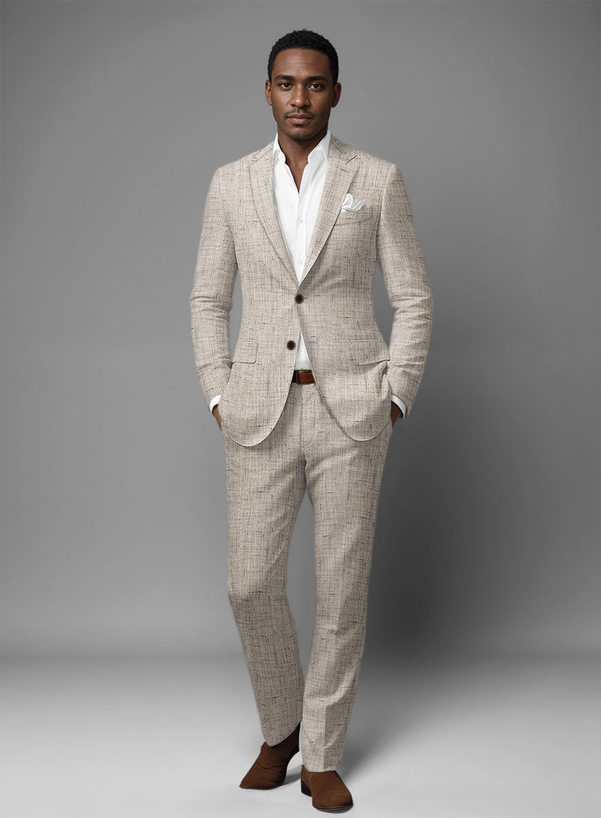 Solbiati Earthweave Brown Linen Suit - StudioSuits