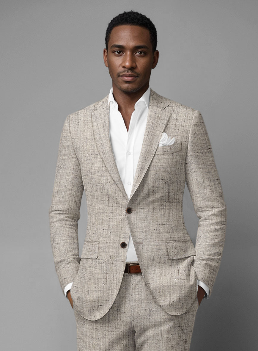 Solbiati Earthweave Brown Linen Suit - StudioSuits