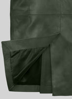 Spanish Green Leather Pea Coat - StudioSuits