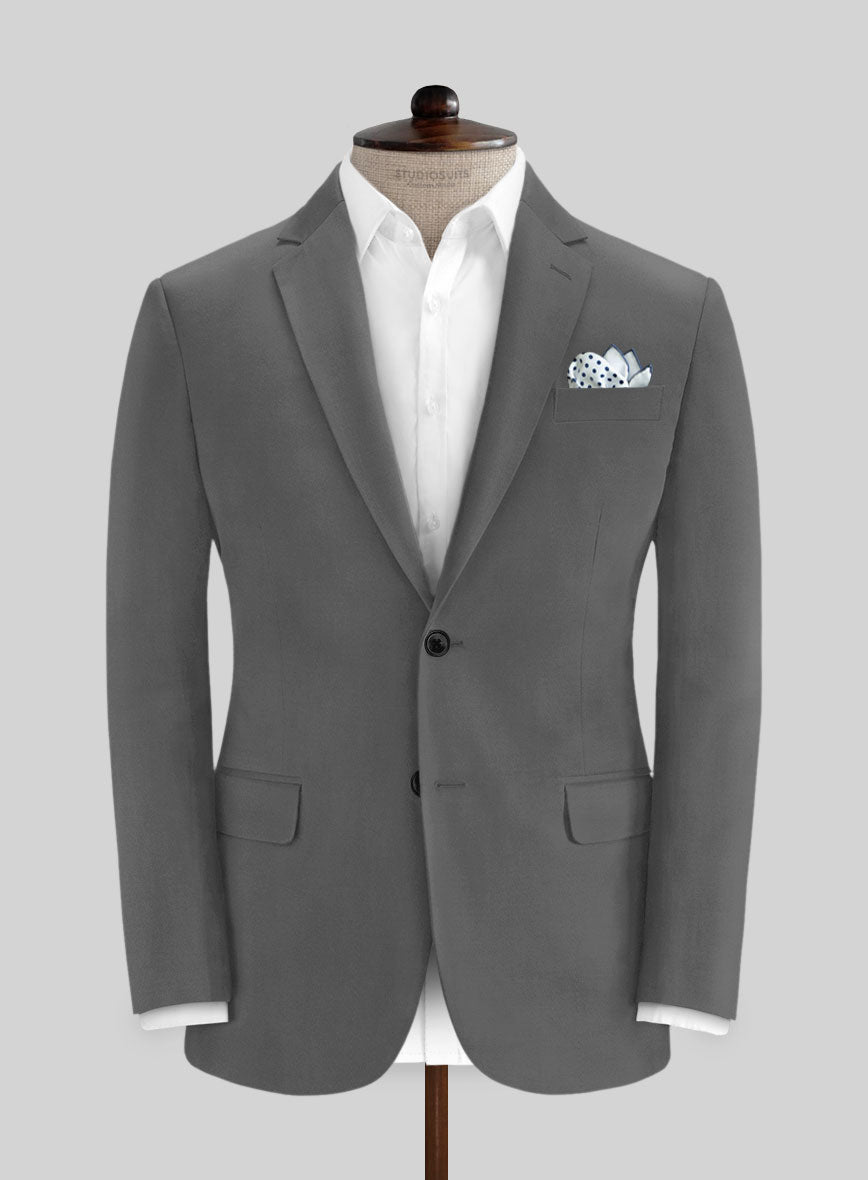 Stretch Summer Gray Chino Jacket - StudioSuits