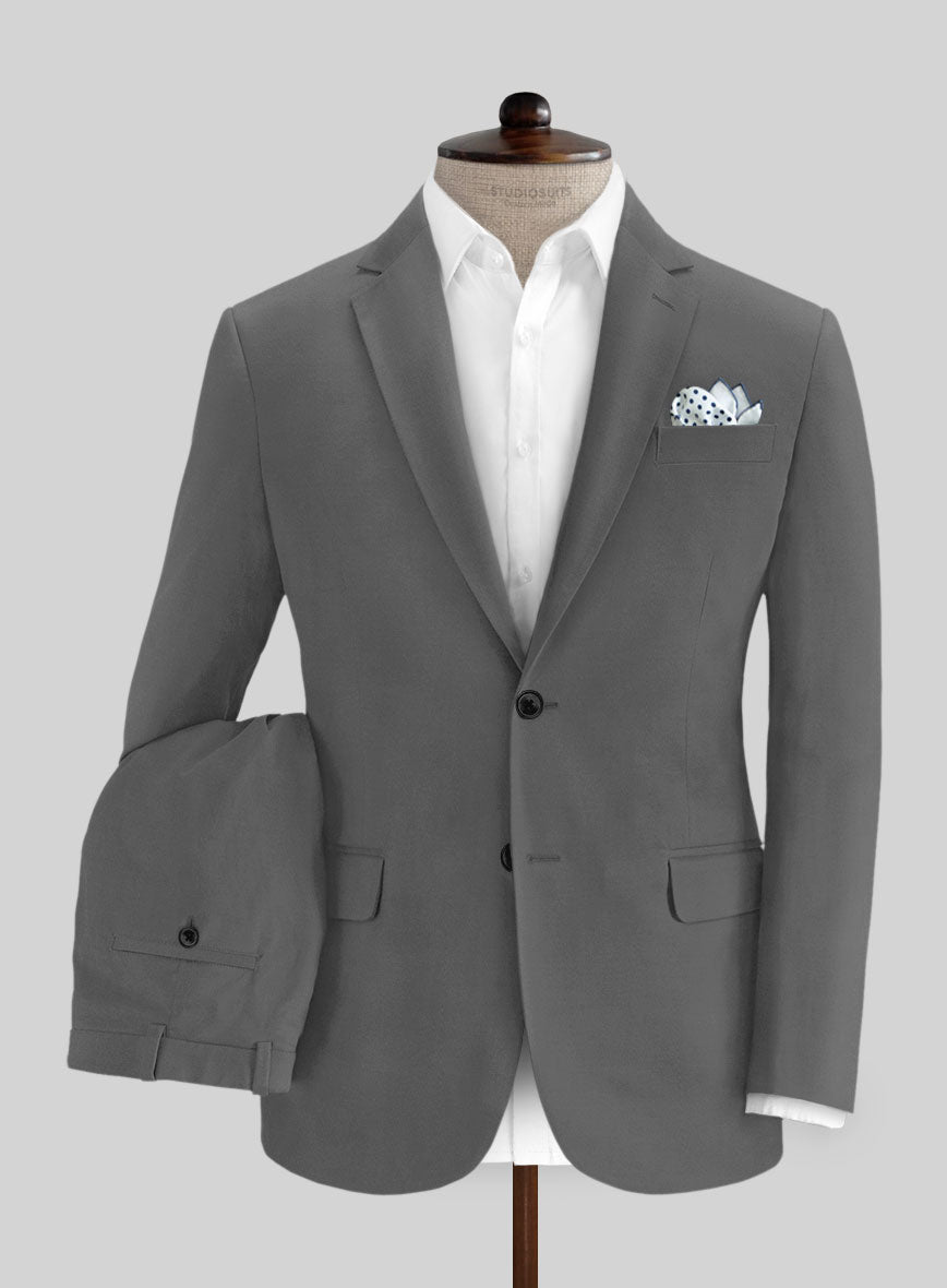 Stretch Summer Gray Chino Suit - StudioSuits