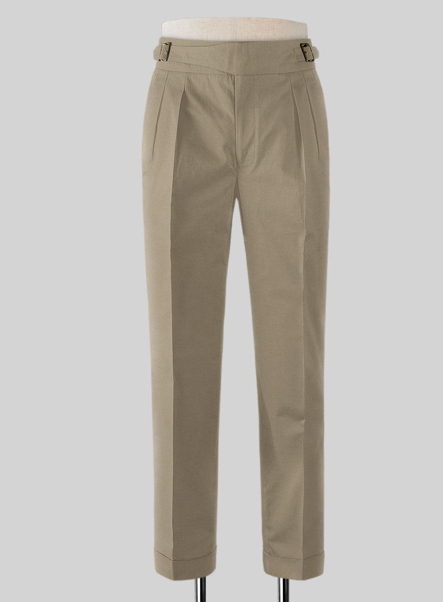 Stretch Summer Khaki Chino Gurkha Trousers - StudioSuits