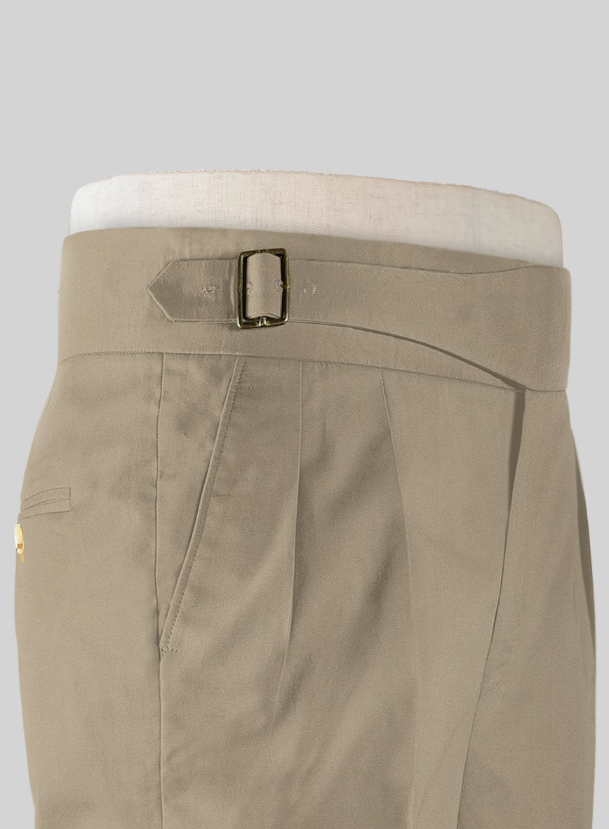 Stretch Summer Khaki Chino Gurkha Trousers - StudioSuits