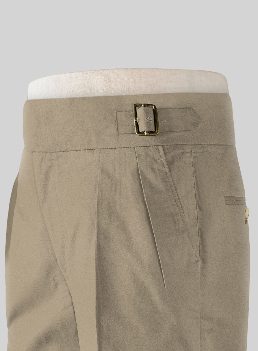 Stretch Summer Khaki Chino Gurkha Trousers - StudioSuits