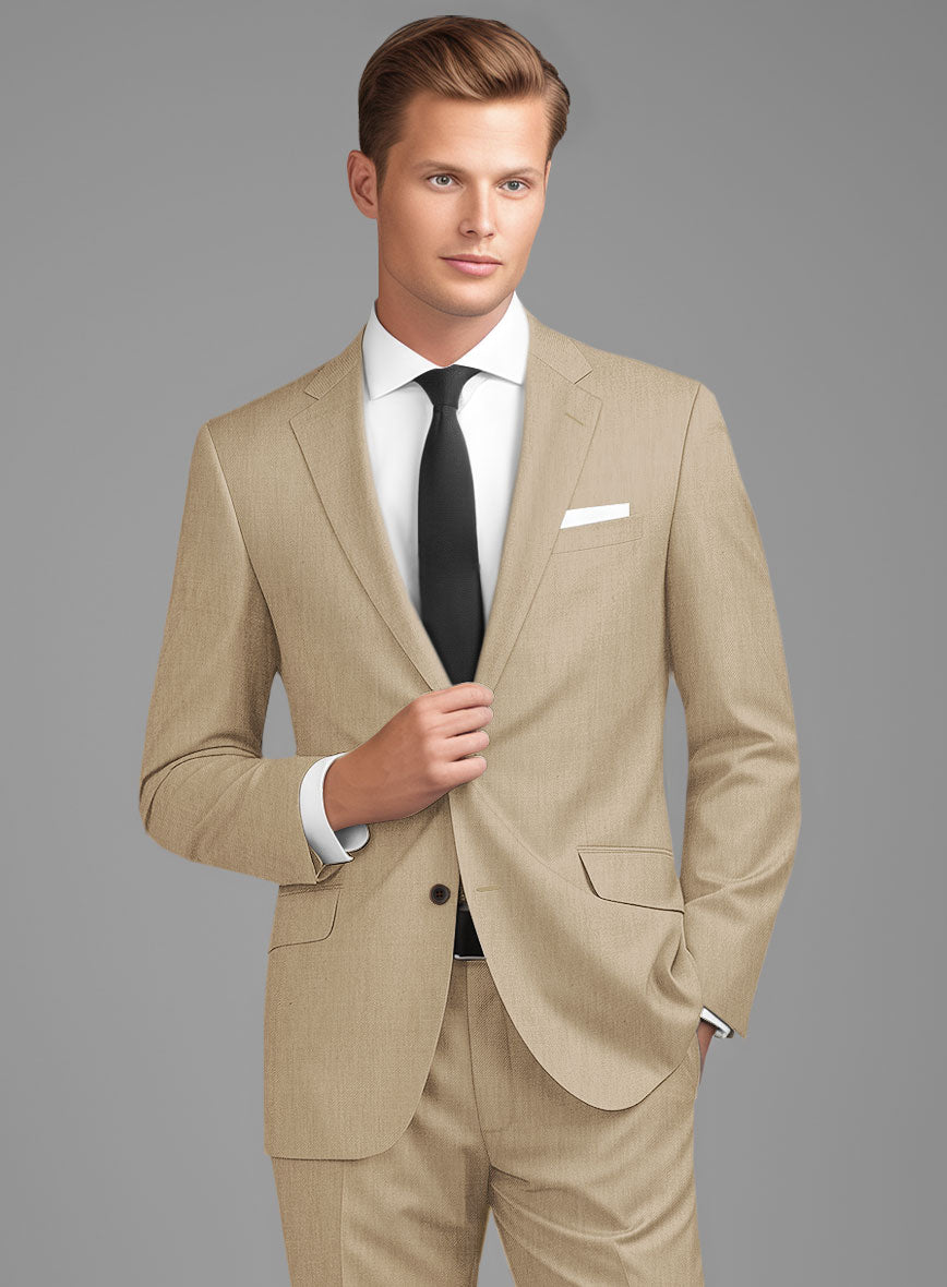 Stretch Beige Wool Jacket – StudioSuits