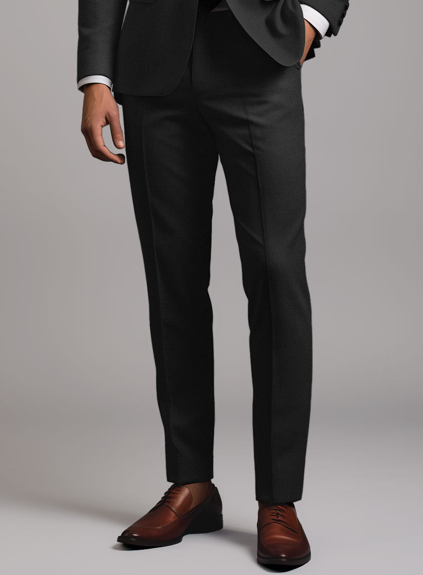 Stretch Black Wool Suit - StudioSuits