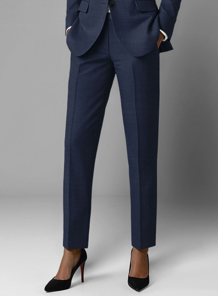 Women's Stretch Royal Blue Wool Suit - StudioSuits