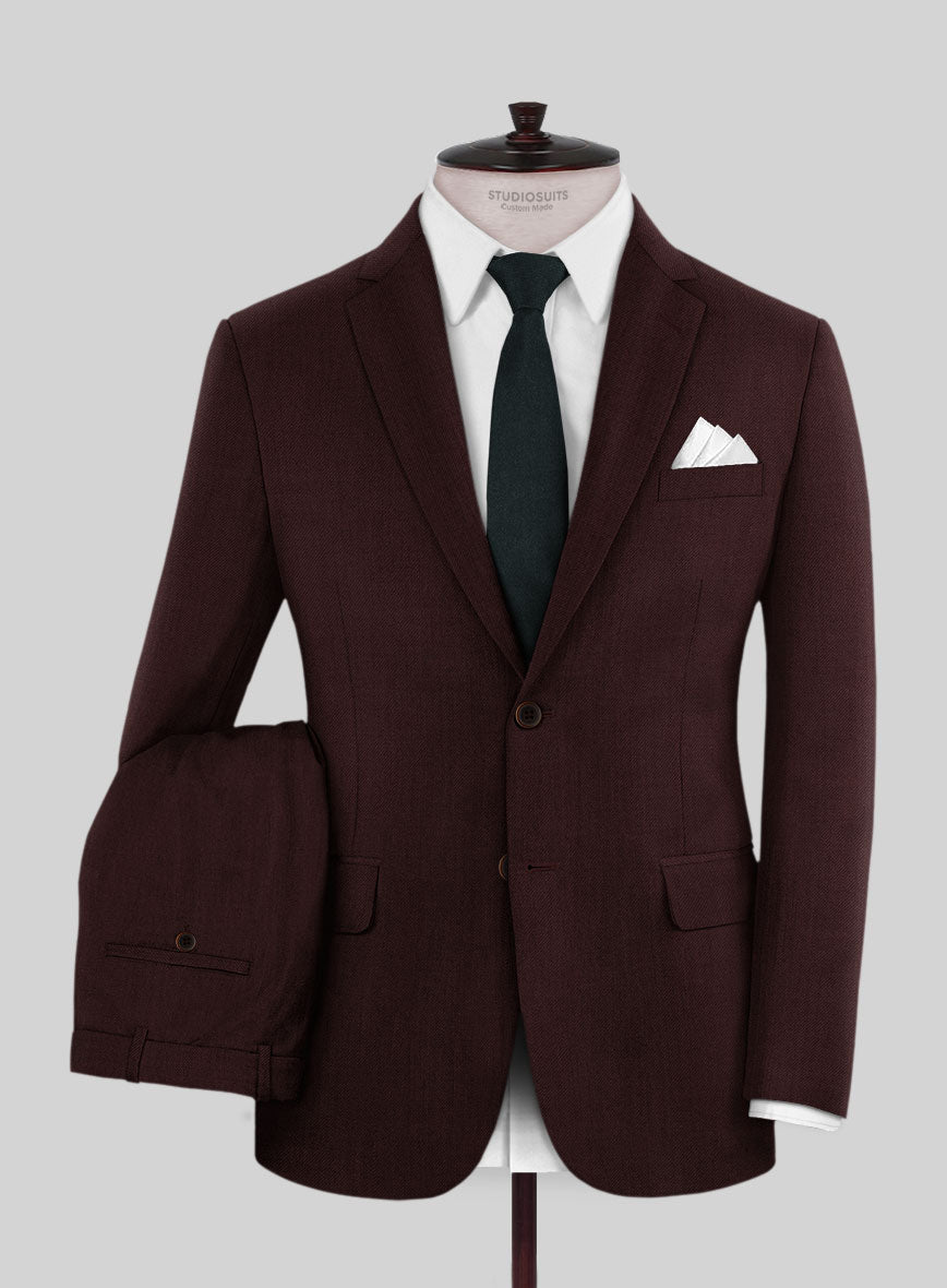 Stretch Wine Wool Suit - StudioSuits