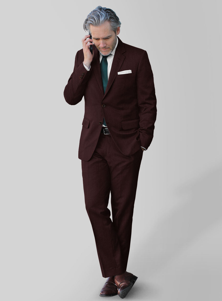 Stretch Wine Wool Suit - StudioSuits