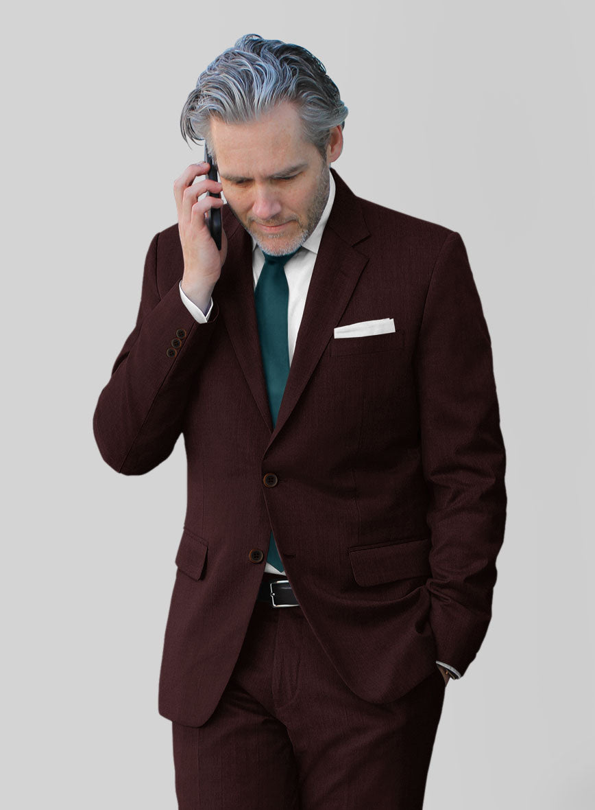 Stretch Wine Wool Suit - StudioSuits