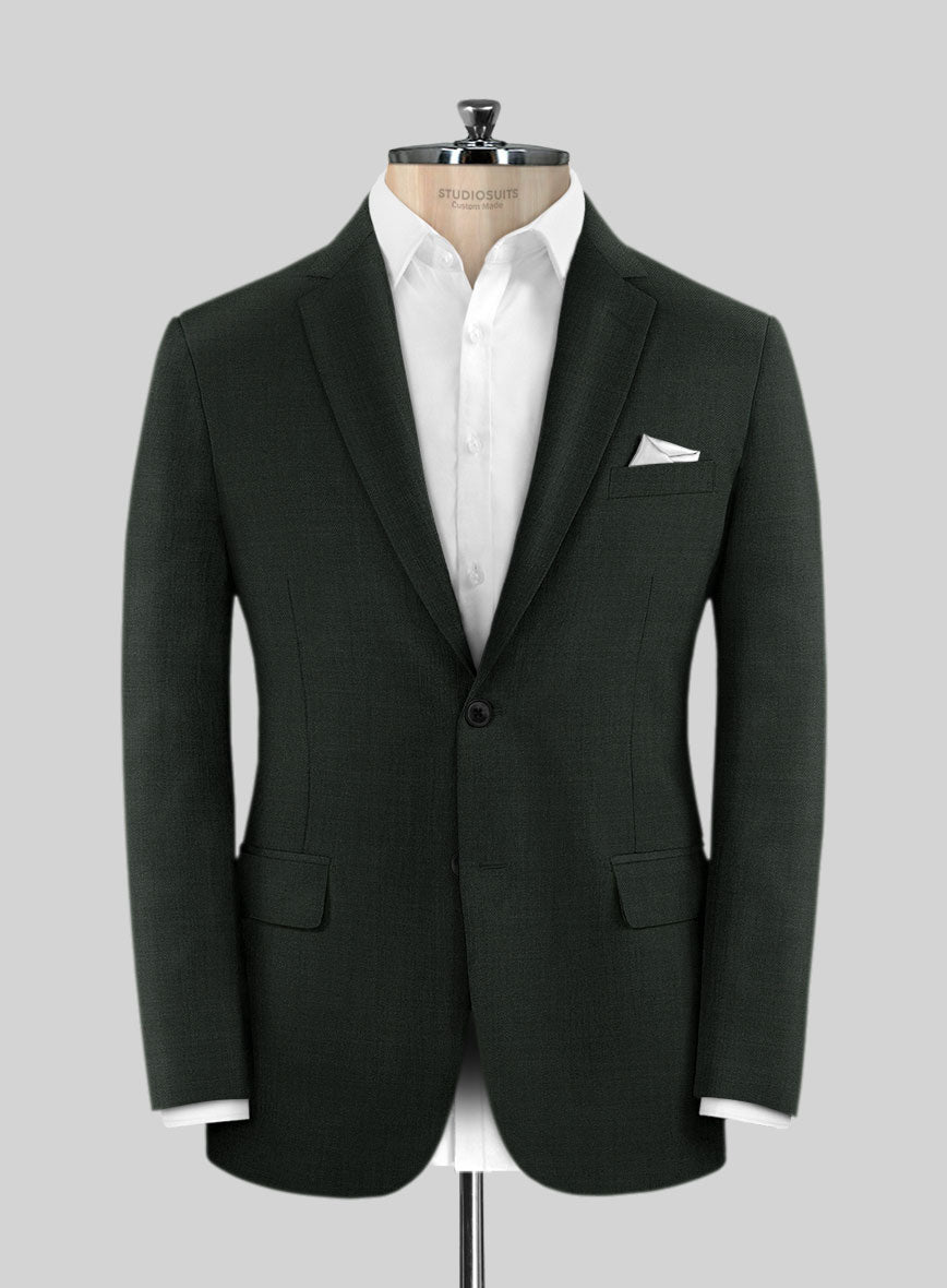 Stretch Green Wool Jacket - StudioSuits