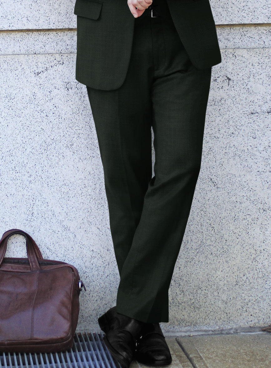 Stretch Green Wool Suit - StudioSuits